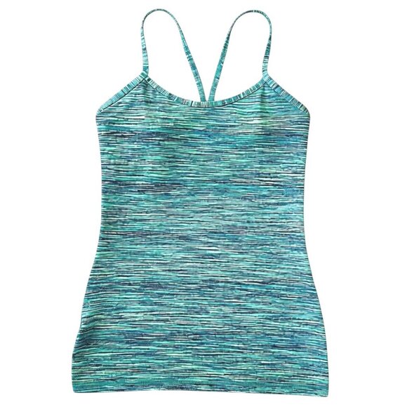 Lululemon Power Y Tank Space Dye Camo Teal Size 4 - Picture 3 of 12